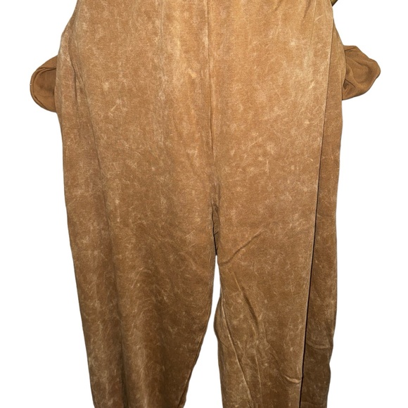 Plus Size Mineral Wash Jogging Sweat Pants- Size 2X Dark Camel - Picture 6 of 6